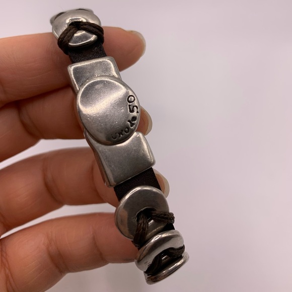 UNO De 50 silver plate leather bracelet - Picture 5 of 7